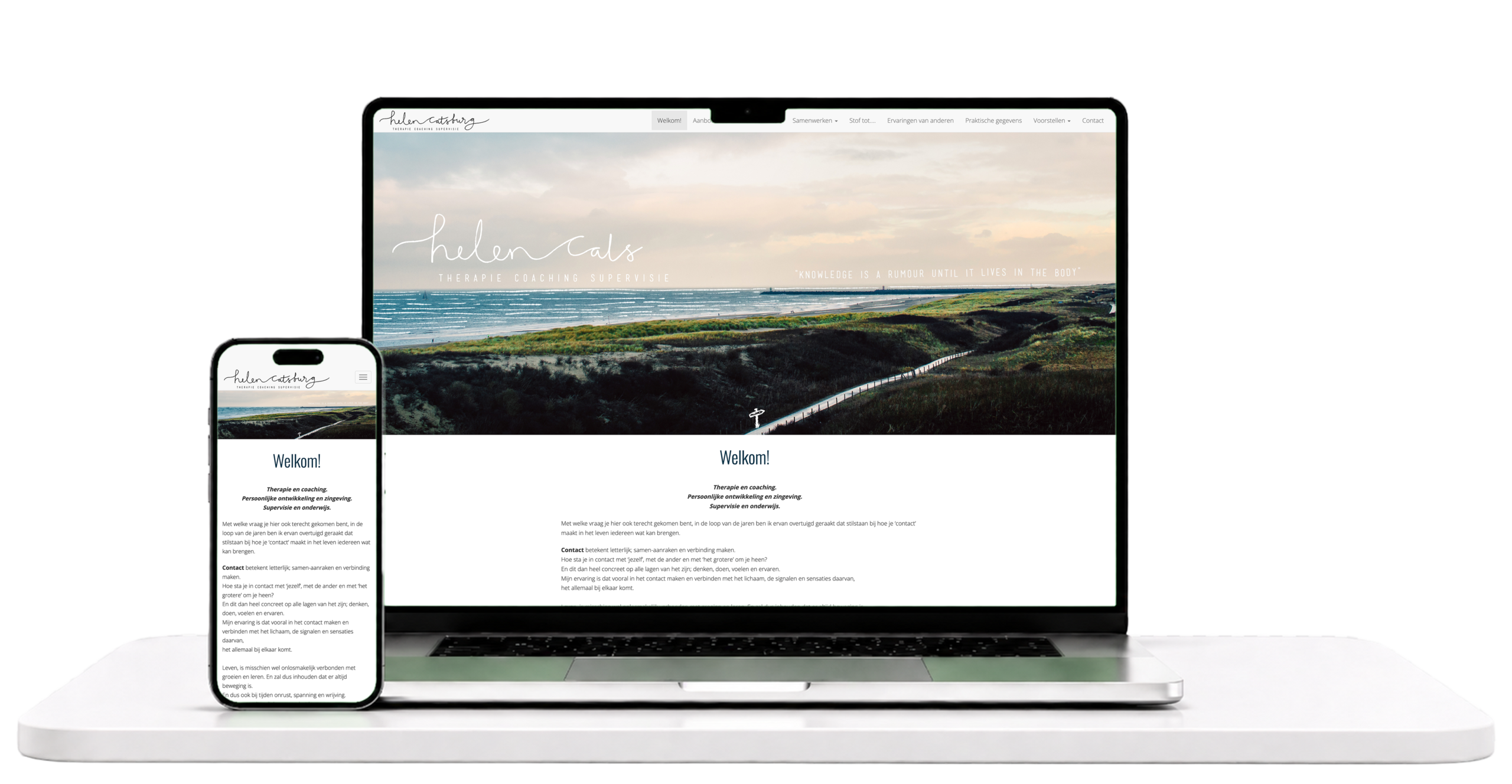 Mockup van Helencatsburg.nl.