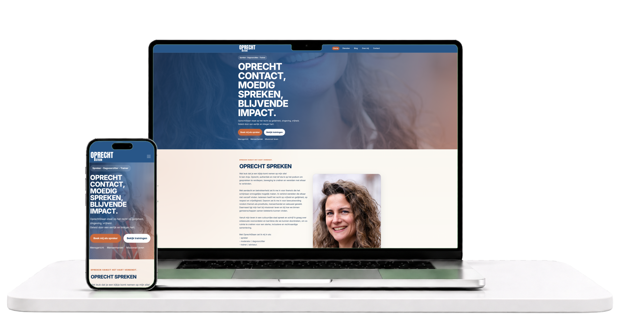 Mockup van Oprecht staan.